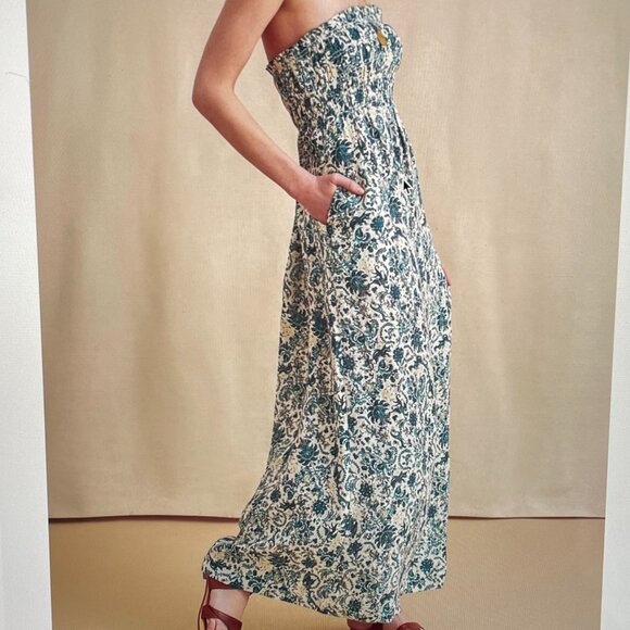 Faherty Maxi Dress - Blue Margarita - Smocked - Picture 2 of 3